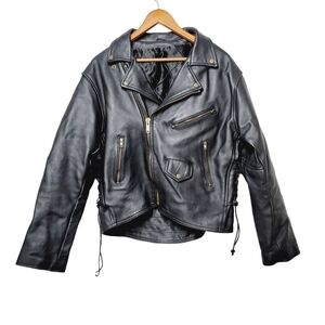 Vintage Phoenix Leather Jacket Black Mens Echtes Leder Futter Voering Us…